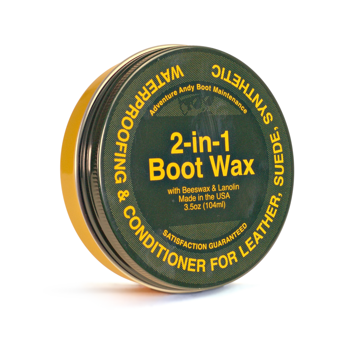 2-in-1 Boot Wax with beeswax and lanolin, 3.5 oz tin