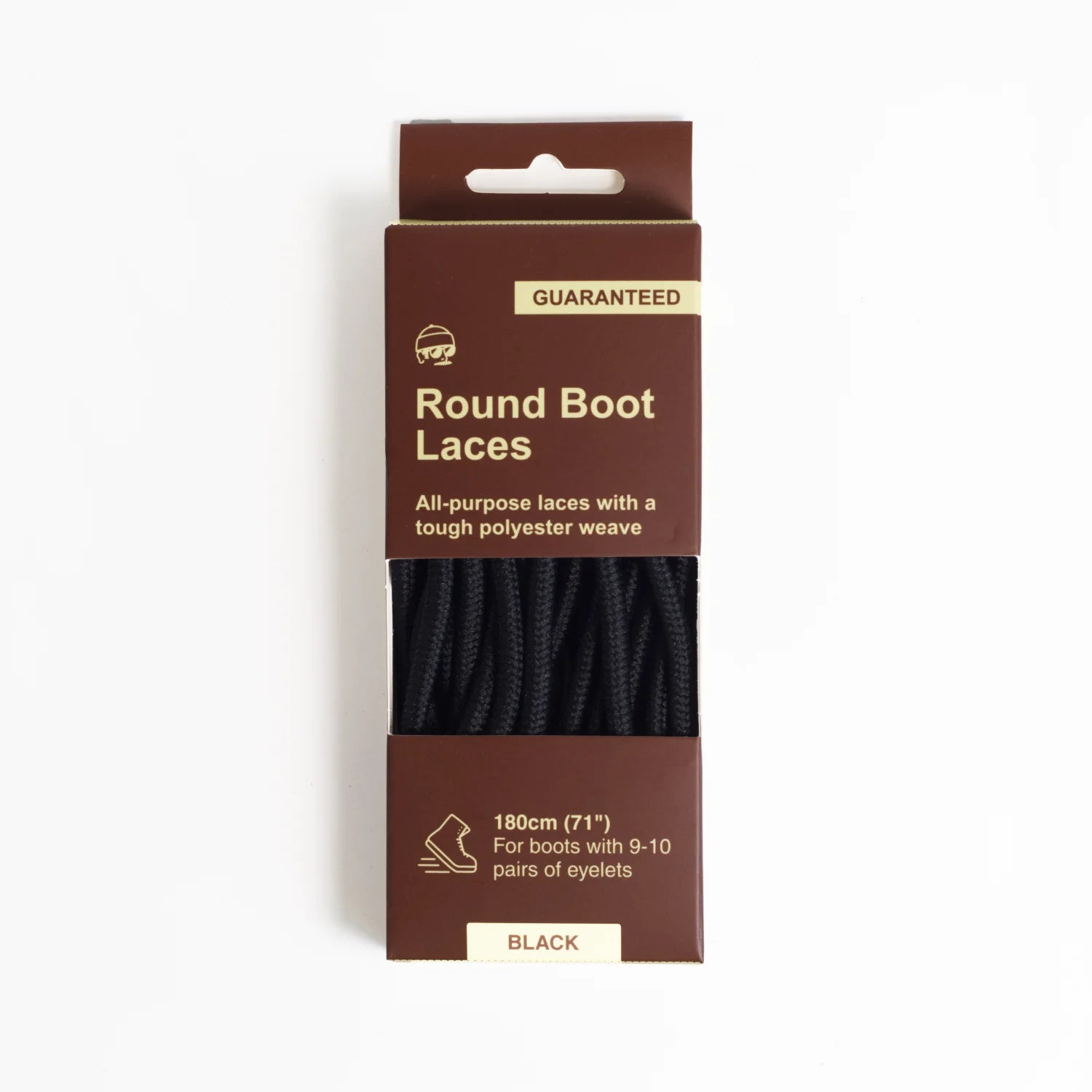 Adventure Andy Round Boot Laces Black 180cm