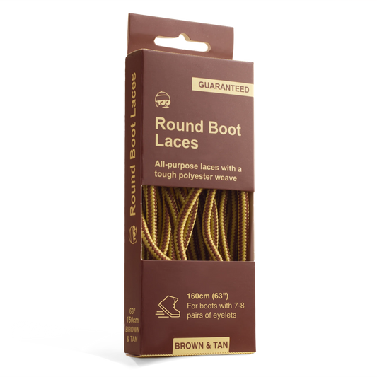 Adventure Andy Round Boot Laces Brown & Tan 160cm 63in