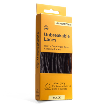 Adventure Andy Heavy Duty Boot Laces Black 180cm 71in