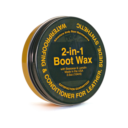 2-in-1 Boot Wax with beeswax and lanolin, 3.5 oz tin