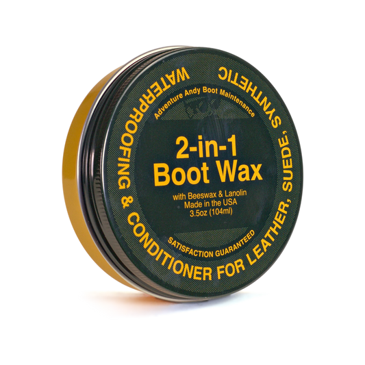 2-in-1 Boot Wax with beeswax and lanolin, 3.5 oz tin