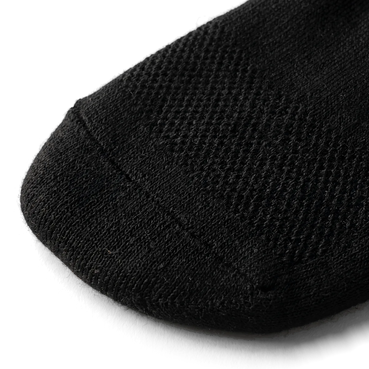Close-up of the vented knit over the toes